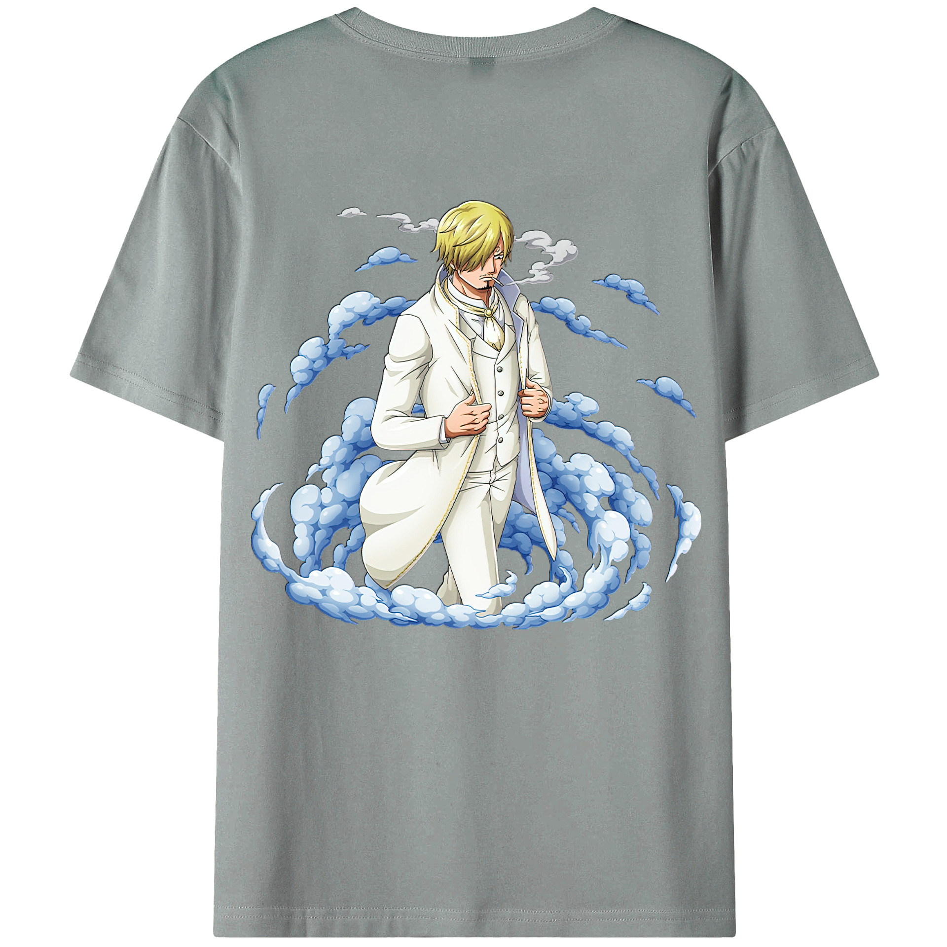（画像用） ワンピース サンジ ONE PIECE Sanji 綿100％ メンズ半袖Tシャツ（バックプリント） 通気性